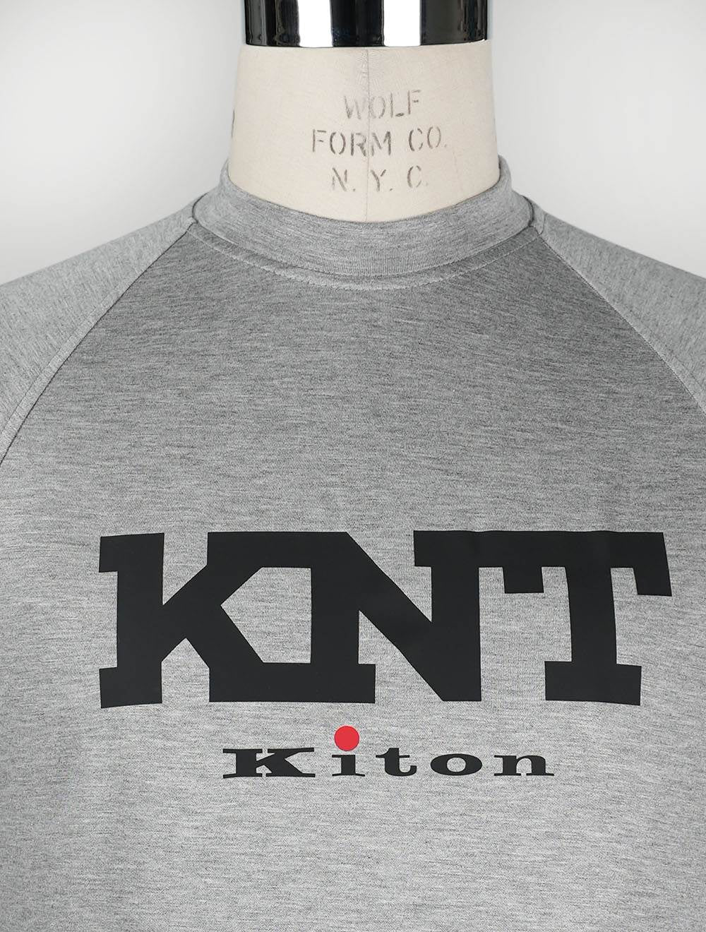 KNT Kiton グレー ビスコース Ea セーター クルーネック