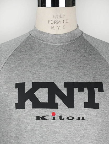 Suéter con cuello redondo de viscosa gris Kiton de KNT