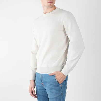 Suéter de cuello redondo de cachemir blanco Fioroni