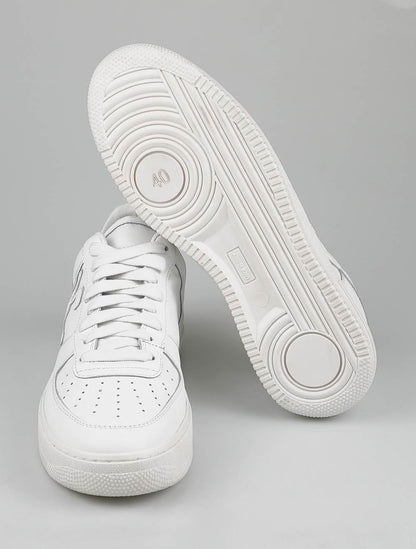 KNT Kiton White Leather Sneakers