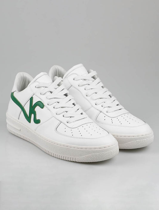 Knt kiton baltas zaļās ādas sneakers