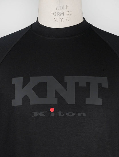 KNT KitonブラックビスコースEaセータークルーネック