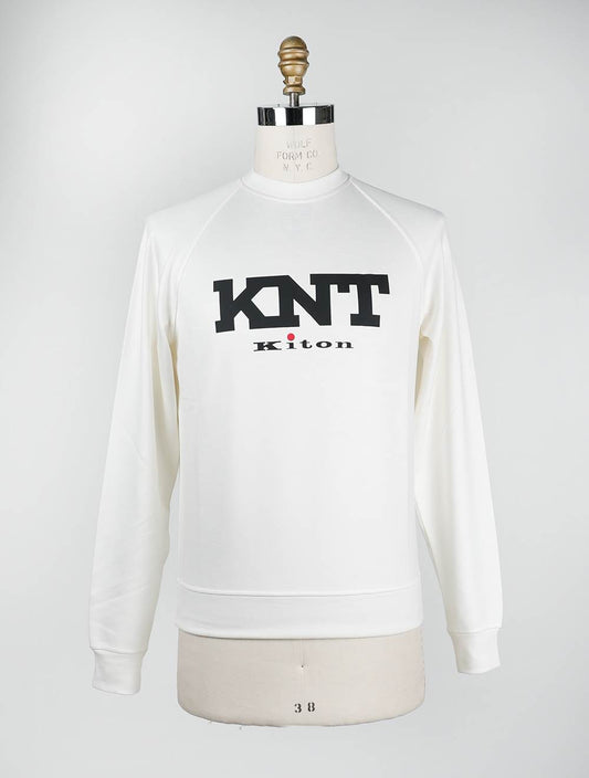 Suéter con cuello redondo de viscosa blanca Kiton de KNT
