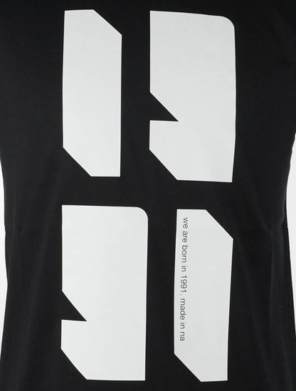 Camiseta negra de algodón Knt Kiton