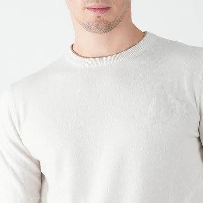 Белый кашемировый свитер Fioroni с круглым вырезом