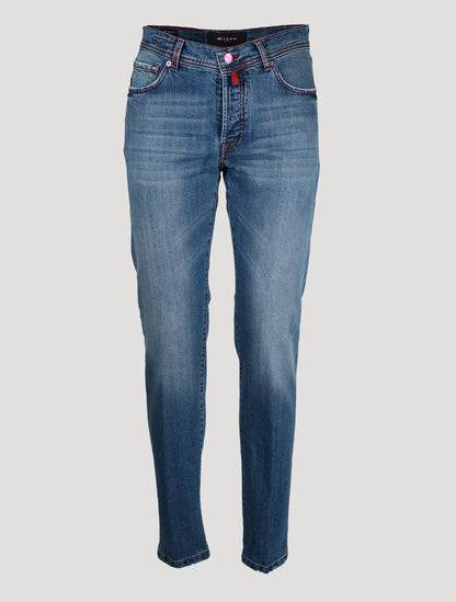 Kiton lichtblauwe katoenen Ea-jeans