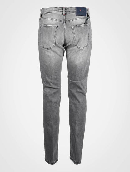 Kiton grijze katoenen Ea-jeans