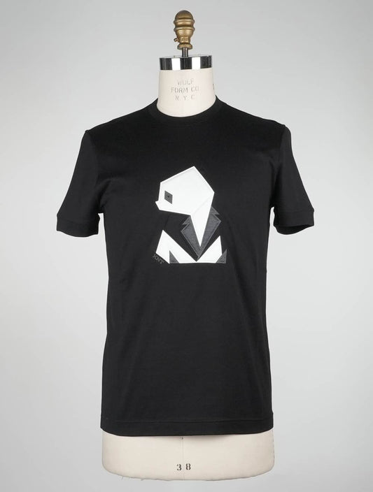KNT Kiton Black Cotton T-Shirt Special Edition