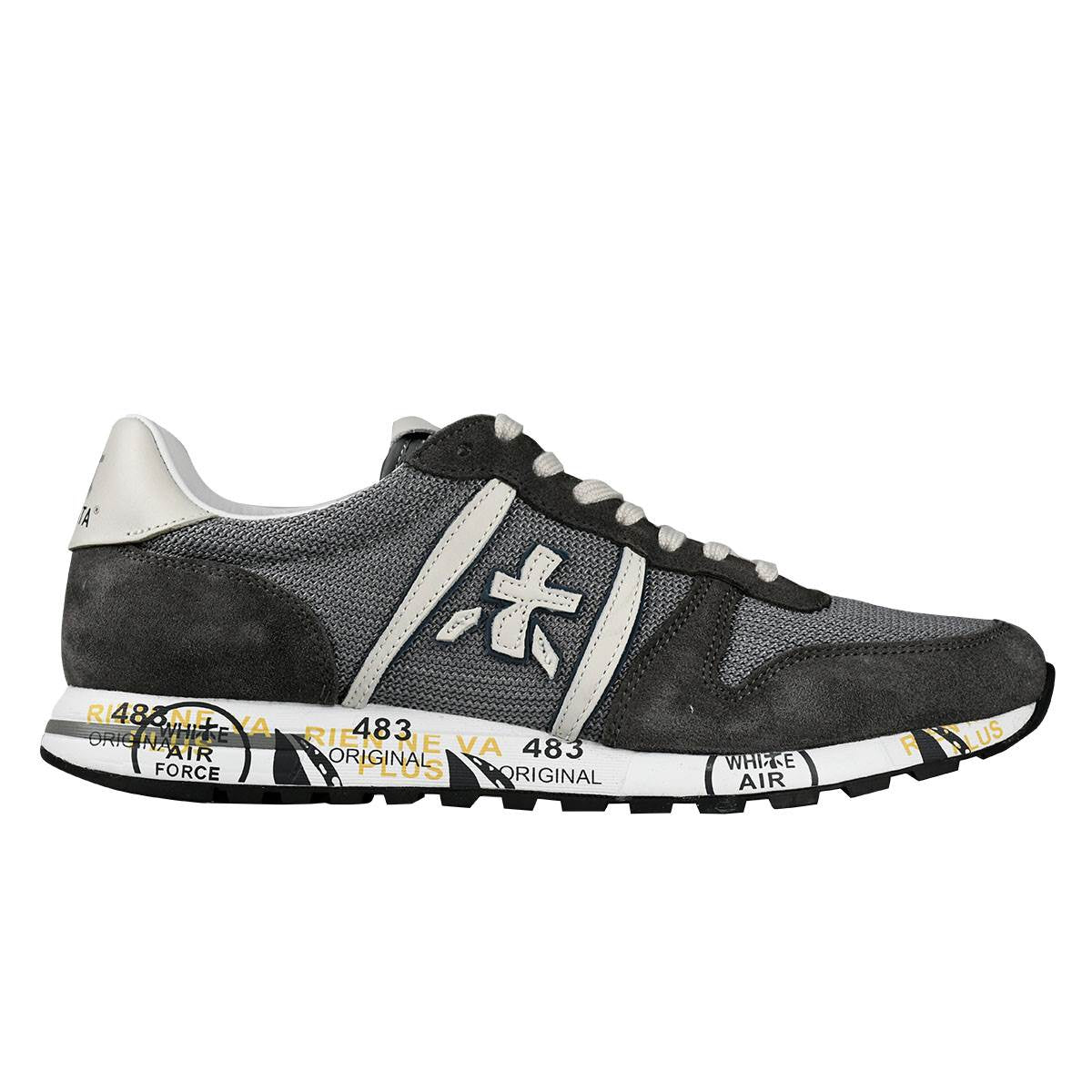 Premiata Gray Leather Suede Pa Sneakers