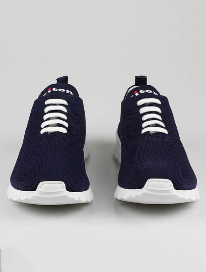 Kiton Blå Navy Cotton Ea Sneakers