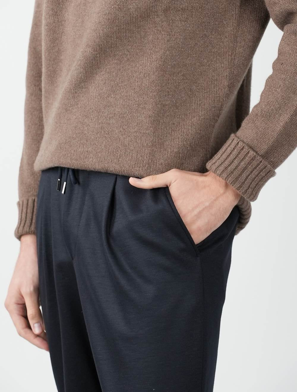 Cesare attolini brown cashmere sweater crewneck