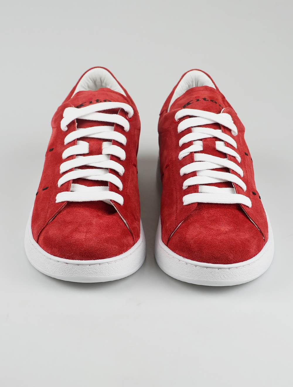 Kiton Röda Läder Sneakers