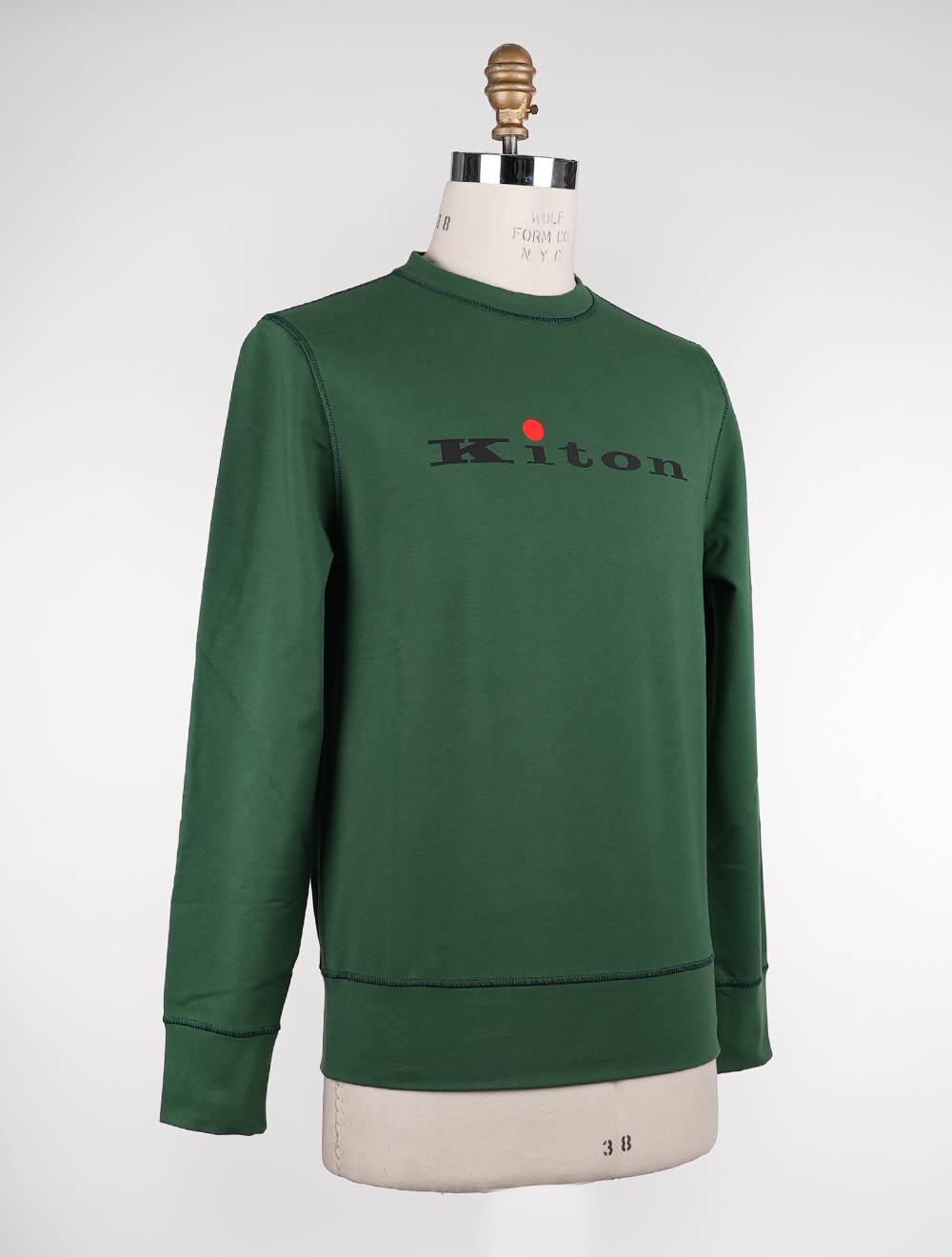 Kiton 绿色棉质圆领毛衣