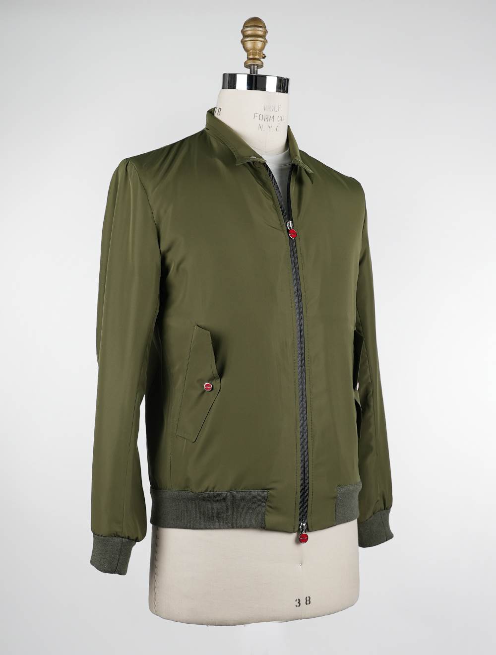 Kiton green pl coat jacket