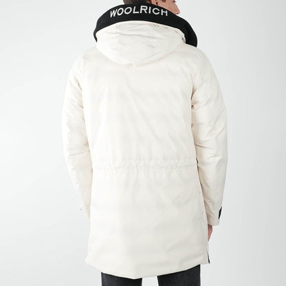 Woolrich White Pl Pertex Long Parka Coat