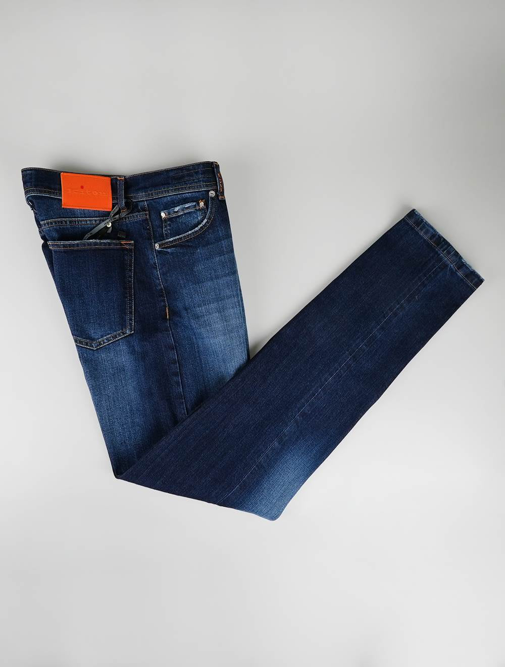 Kiton mørkeblå bomuld Ea Jeans