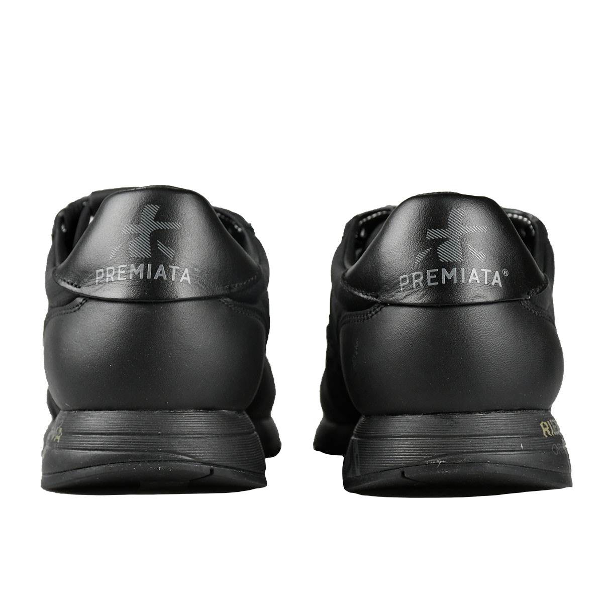 Premium Sneakers aus schwarzem Leder und Nylon
