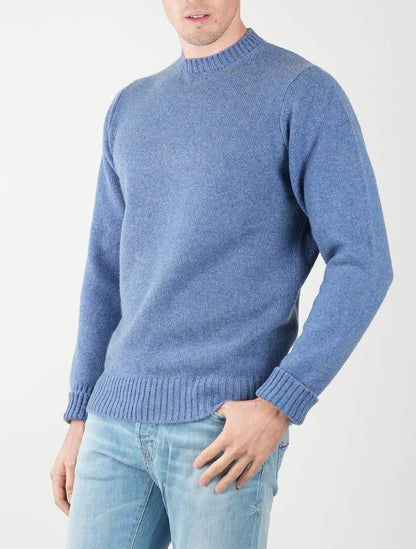 Cesare Attolini Blue Cashmere Sweater Crewneck