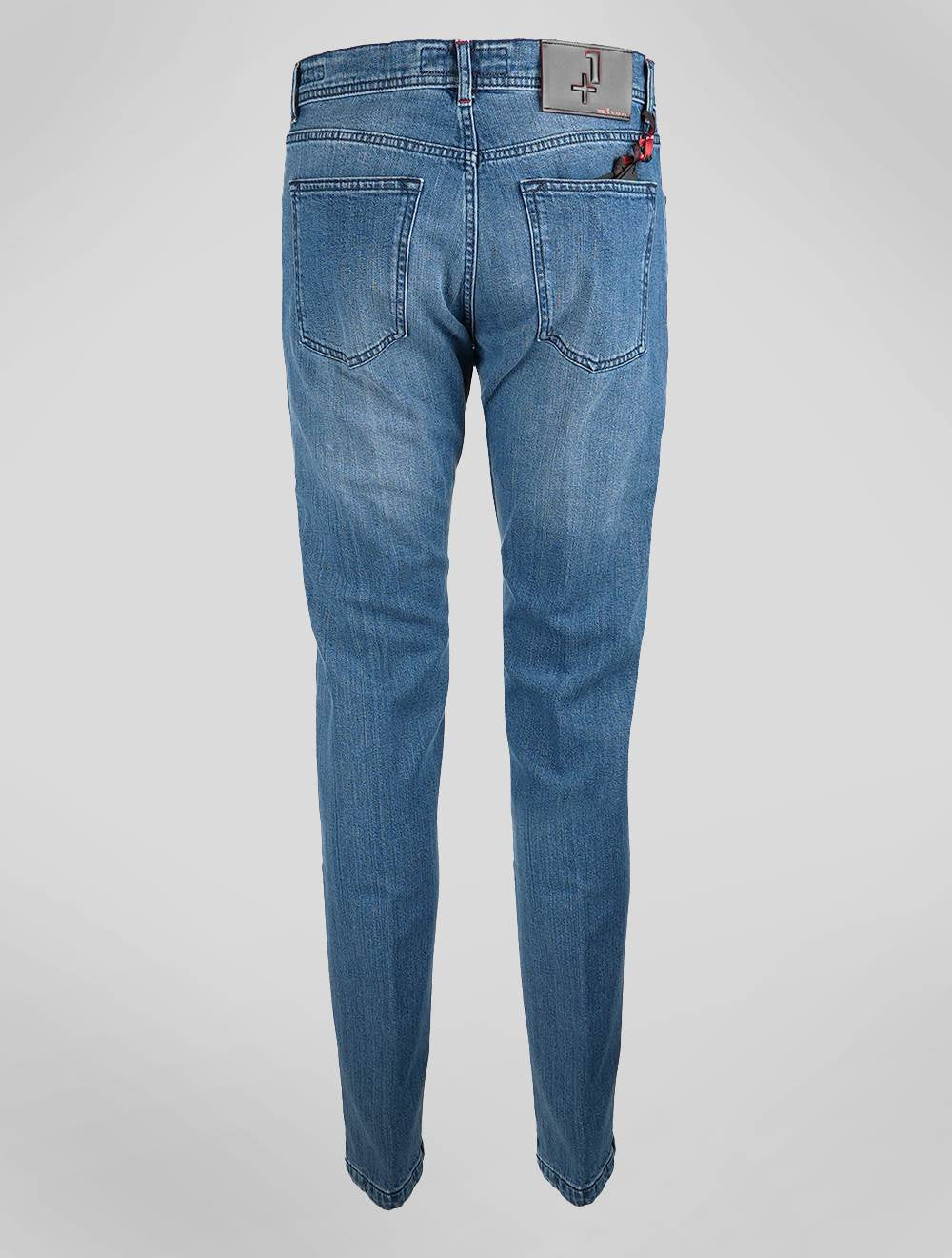 Kiton Azul Claro Algodão Ea Jeans Edição Especial
