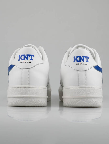 KNT Kiton Baskets en cuir bleu blanc
