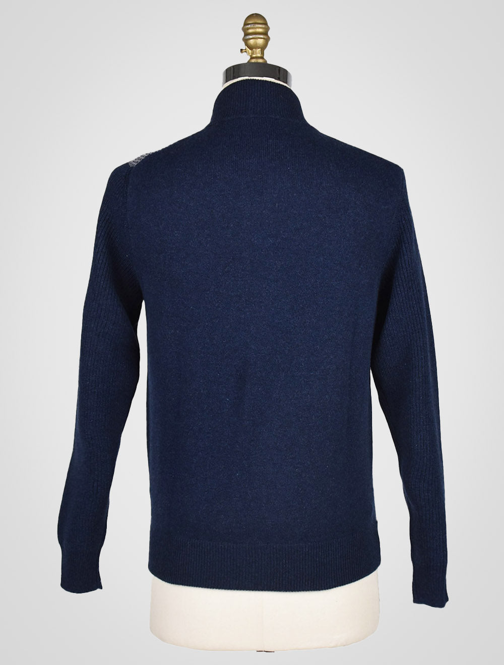 Cesare attolini zils pelēks kašmere džemperis pilns zip