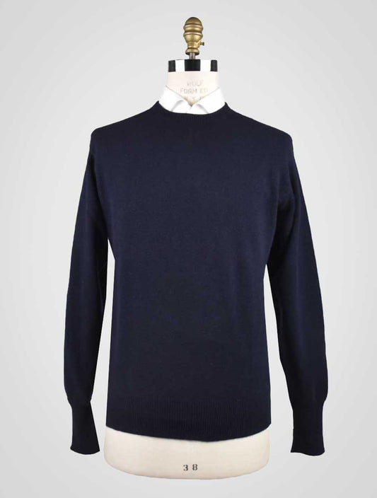 Синий кашемировый свитер с круглым вырезом Cesare Attolini