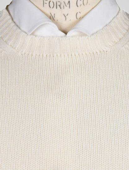 Cesare attolini baltais kašmīra džemperis