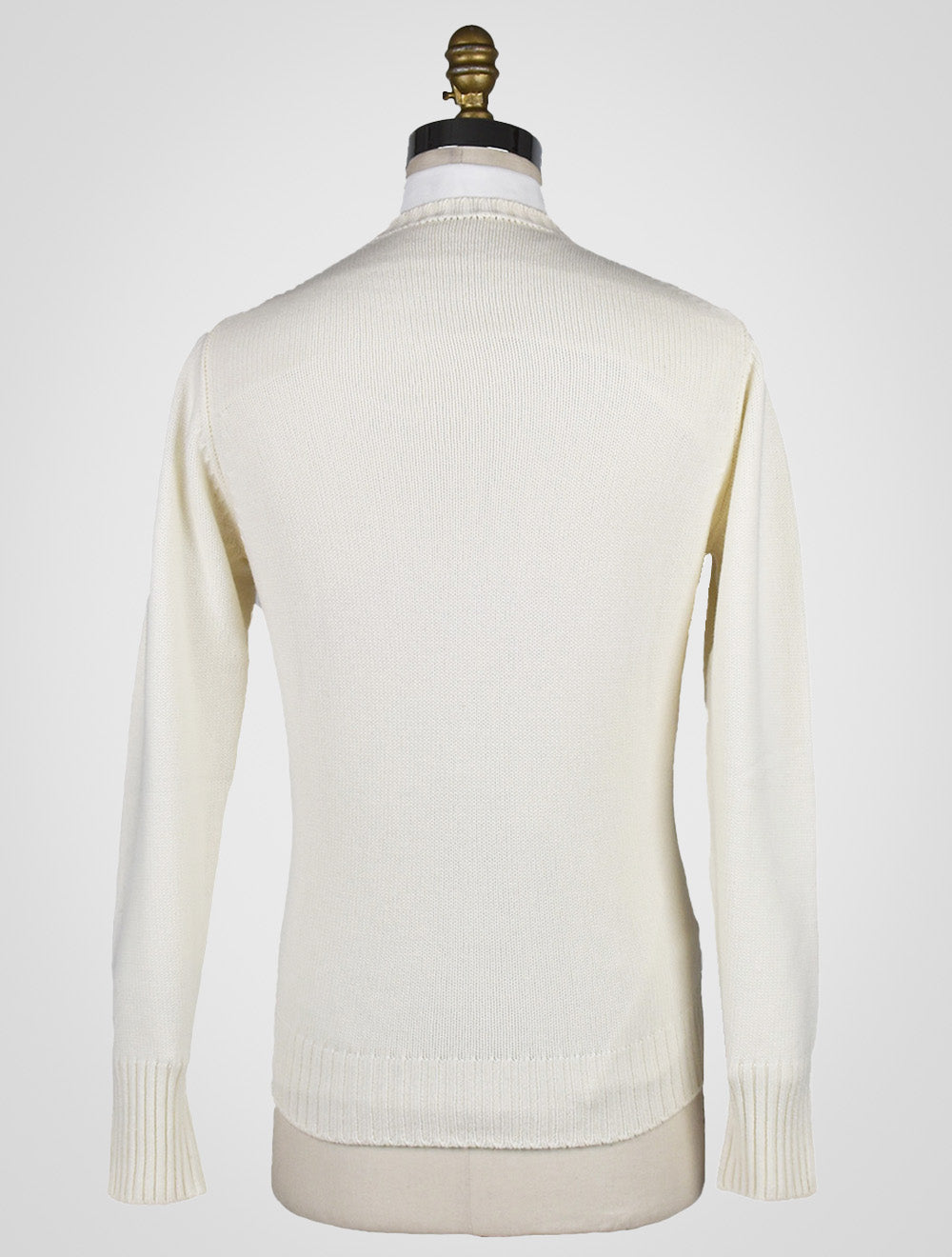 Cesare attolini baltas kašmyras megztinis įgulos kaklas