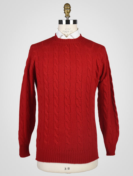Красный кашемировый свитер Cesare Attolini с круглым вырезом