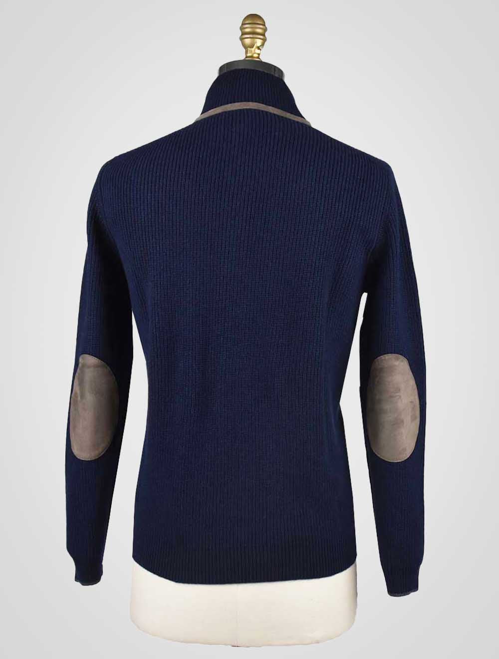 Cesare attolini blue cashmere sweater half button