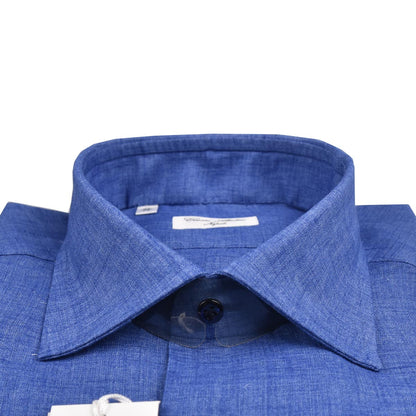 Cesare Attolini modrá lněná košile