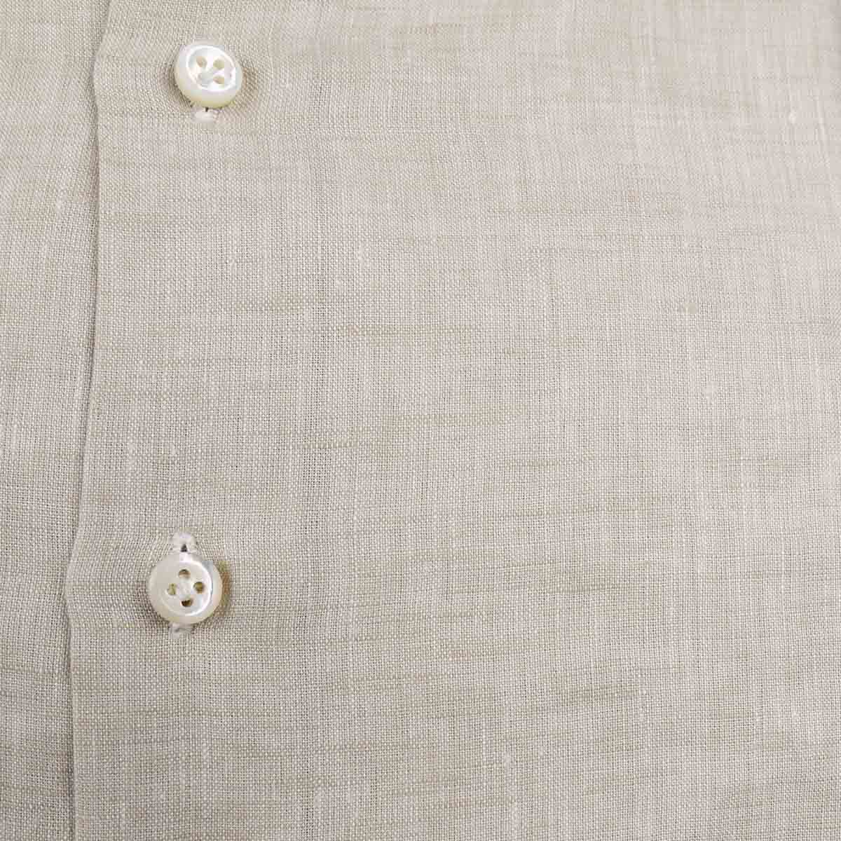 Cesare Attolini beige linnen overhemd