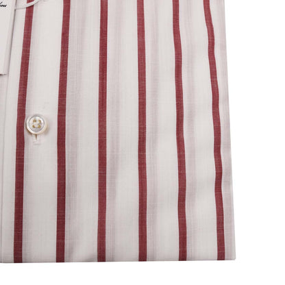 Cesare Attolini balts bordo kokvilnas krekls