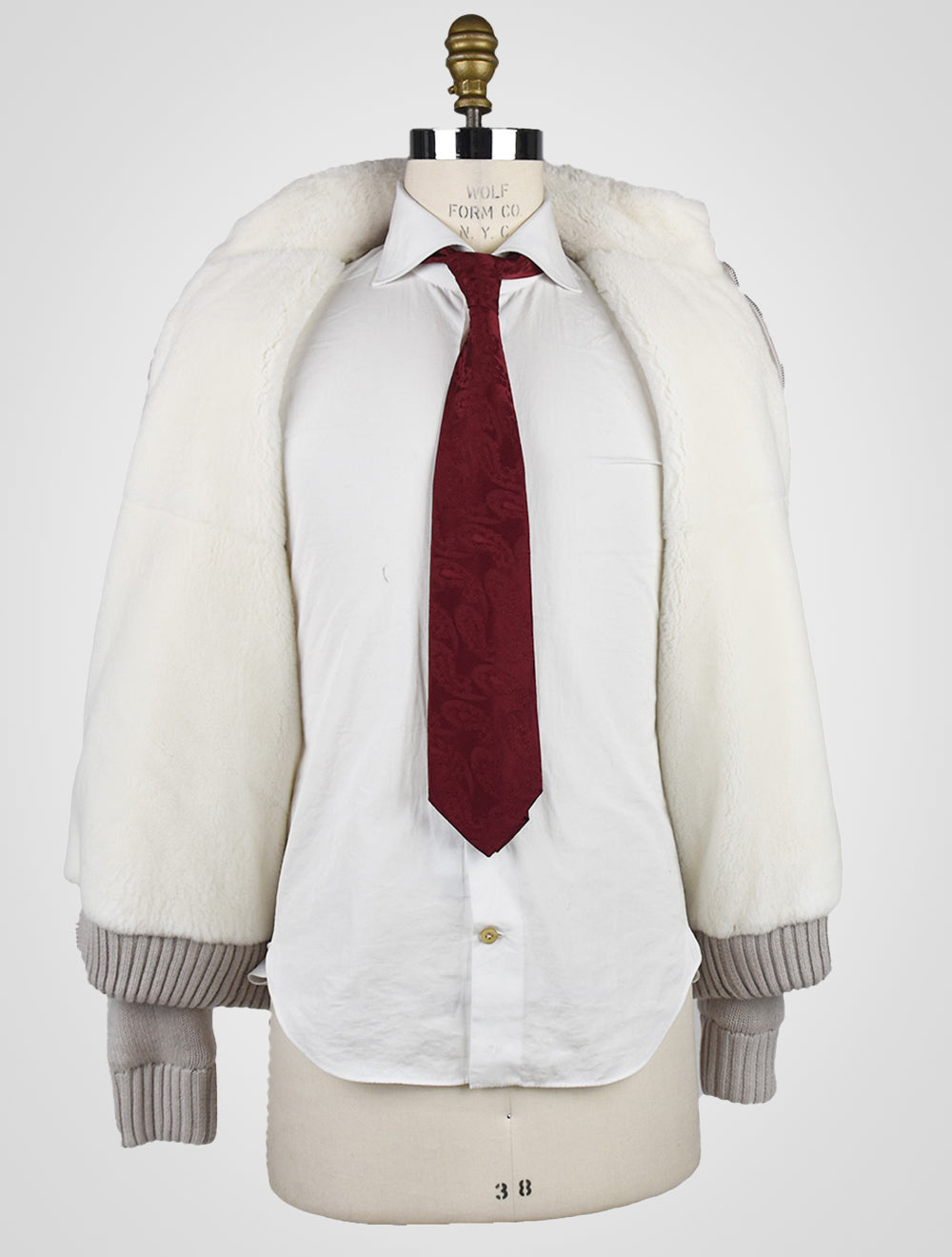 Fioroni White Cashmere Beaver Fur Coat