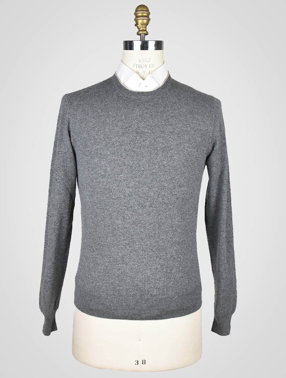 Серый кашемировый свитер Fioroni с круглым вырезом