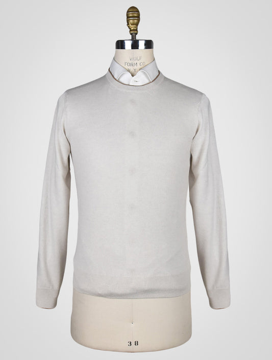Белый кашемировый свитер Fioroni с круглым вырезом