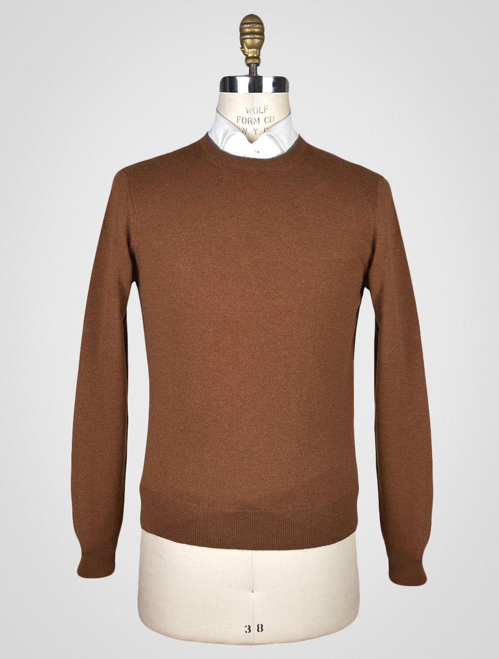 Коричневый кашемировый свитер Fioroni с круглым вырезом