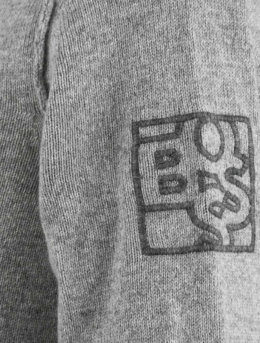 Hugo Boss Gray Wool Cotton Pa Sweater Crewneck