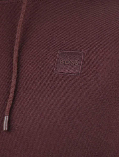 Hugo Boss sudadera con capucha de algodón burdeos