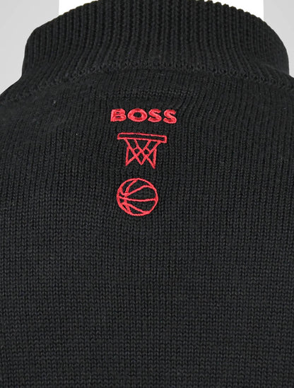 Черный акриловый свитер из натуральной шерсти Hugo Boss x NBA Chicago Bulls