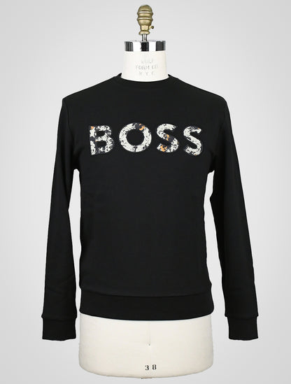 Черный хлопковый свитер Hugo Boss