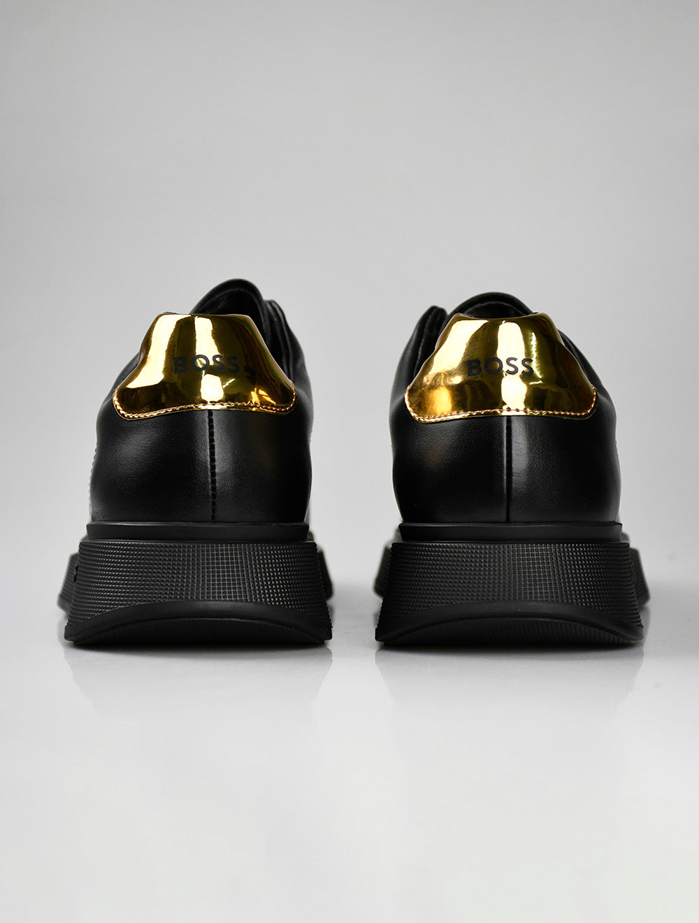 Hugo Boss zwarte leren sneakers