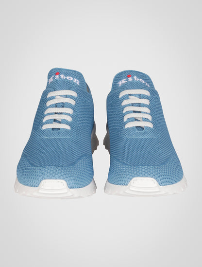 Kiton Light Blue Cotton Ea Sneakers FITS