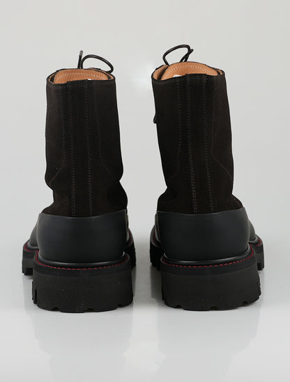 Kiton Коричневые кожаные замшевые ботинки