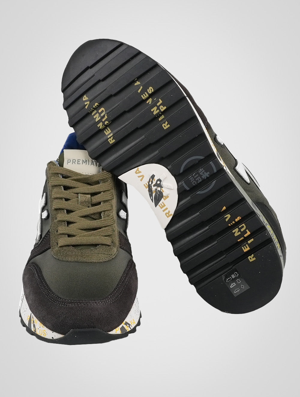 Premiata Pa Sneakers aus mehrfarbigem Leder und Wildleder