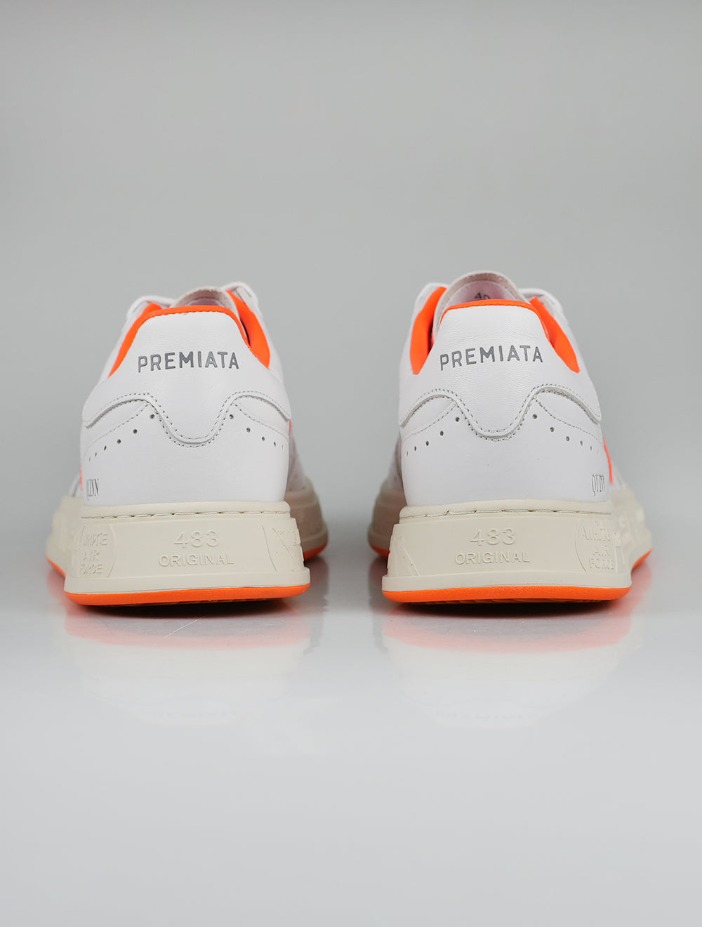 Premiata hvid orange læder sneakers