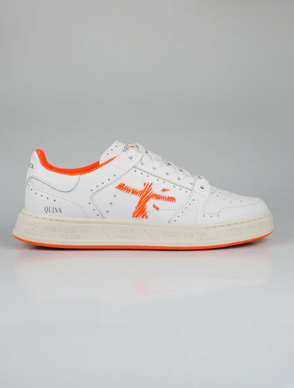 Premiata hvid orange læder sneakers