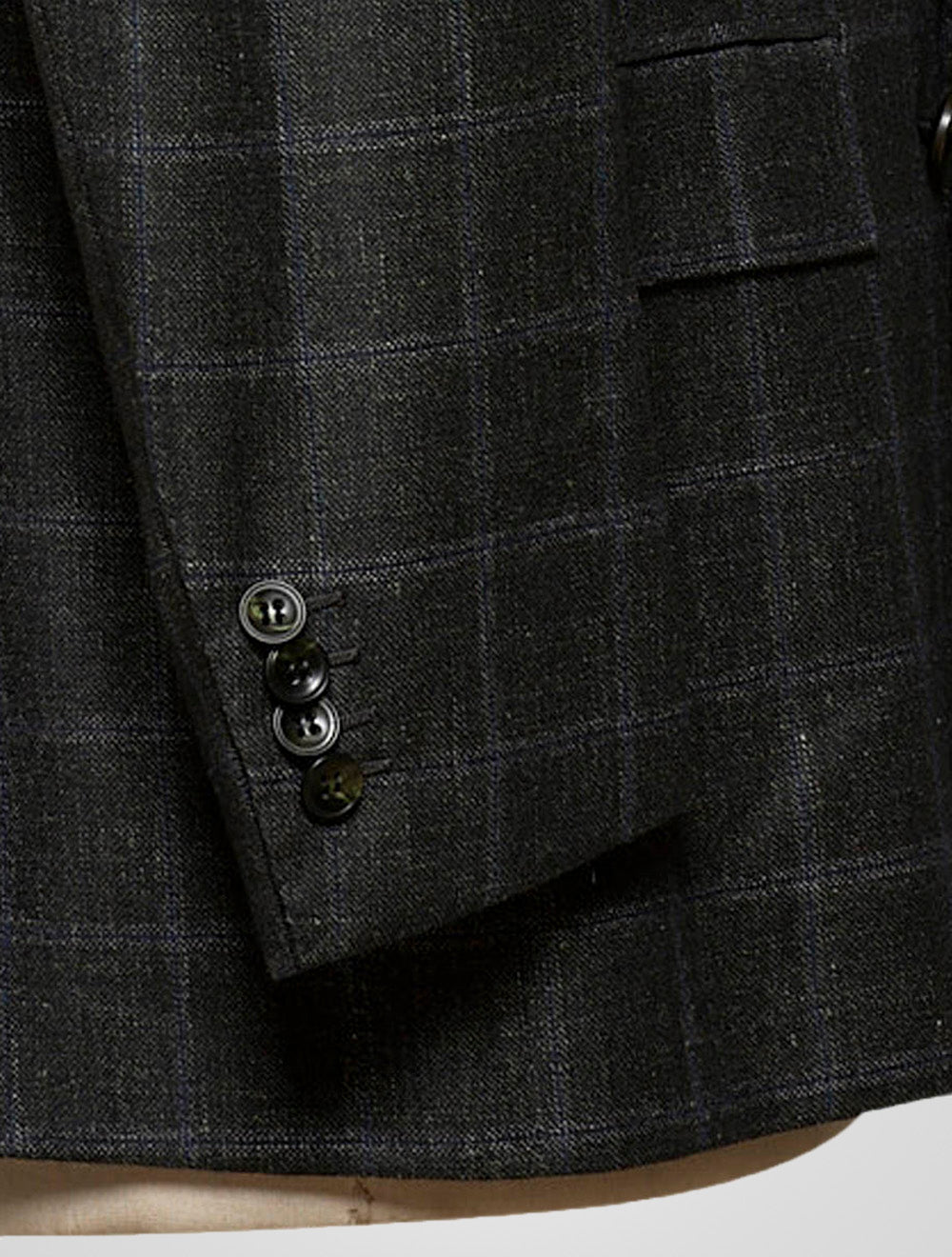 KITON Grün-Blauer Kaschmir-Seide-Leinen-Anzug 