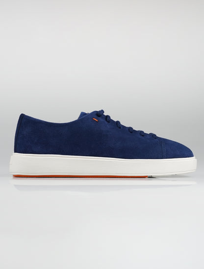 Sneakers en daim bleu Santoni