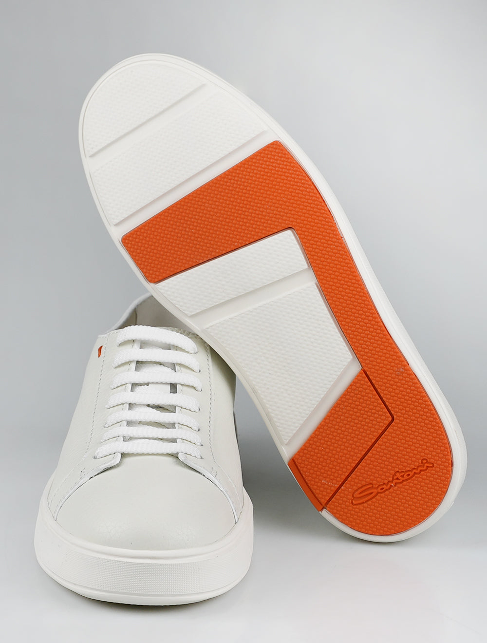 Santoni hvide læder sneakers